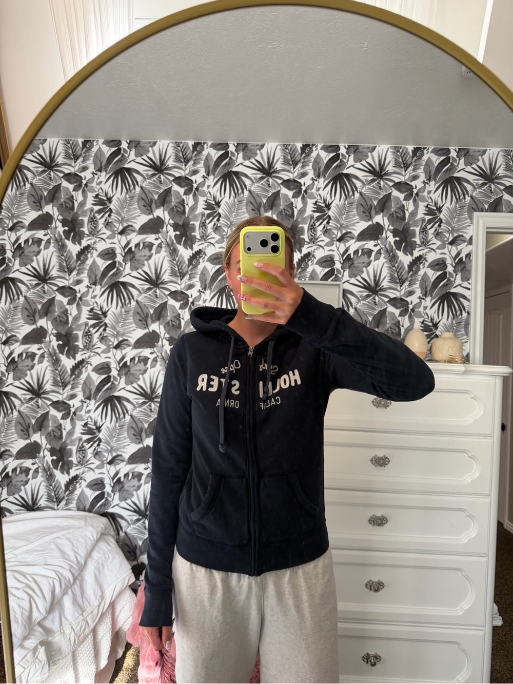 Hollister Navy Full-Zip Hooded Jacket with Logo